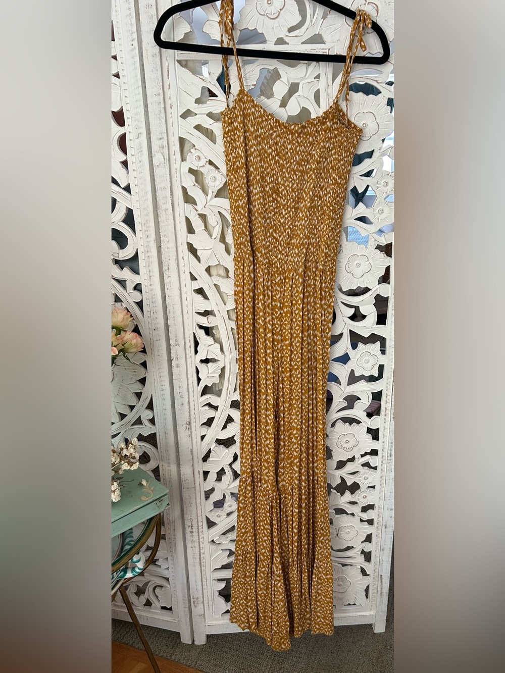 Storia Mustard Floral Maxi jumpsuit